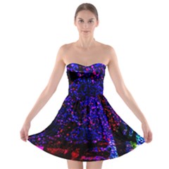 Grunge Abstract Strapless Bra Top Dress