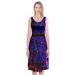 Grunge Abstract Midi Sleeveless Dress