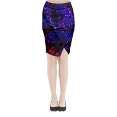 Grunge Abstract Midi Wrap Pencil Skirt