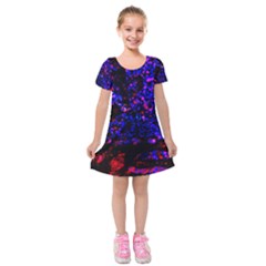 Grunge Abstract Kids  Short Sleeve Velvet Dress