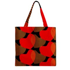 Heart Pattern Zipper Grocery Tote Bag by Amaryn4rt