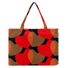 Heart Pattern Medium Zipper Tote Bag by Amaryn4rt