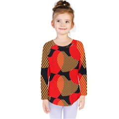 Heart Pattern Kids  Long Sleeve Tee