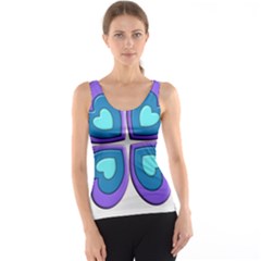 Light Blue Heart Images Tank Top