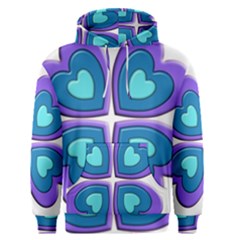 Light Blue Heart Images Men s Pullover Hoodie