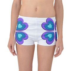 Light Blue Heart Images Boyleg Bikini Bottoms