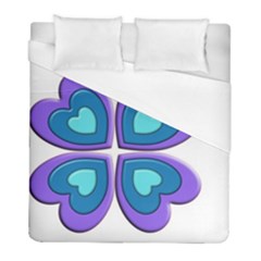 Light Blue Heart Images Duvet Cover (full/ Double Size)