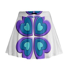 Light Blue Heart Images Mini Flare Skirt by Amaryn4rt