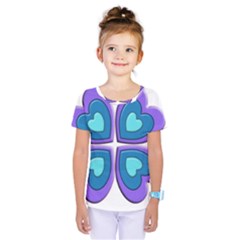 Light Blue Heart Images Kids  One Piece Tee