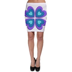 Light Blue Heart Images Bodycon Skirt