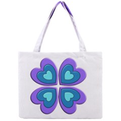 Light Blue Heart Images Mini Tote Bag