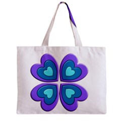 Light Blue Heart Images Zipper Mini Tote Bag