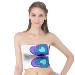 Light Blue Heart Images Tube Top