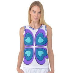 Light Blue Heart Images Women s Basketball Tank Top