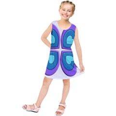 Light Blue Heart Images Kids  Tunic Dress