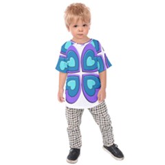 Light Blue Heart Images Kids  Raglan Tee