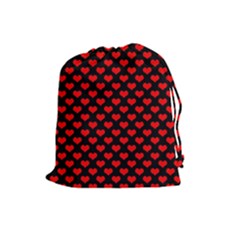 Love Pattern Hearts Background Drawstring Pouches (large) 