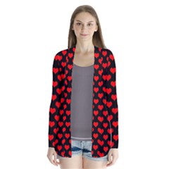 Love Pattern Hearts Background Cardigans