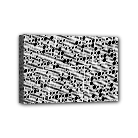 Metal Background Round Holes Mini Canvas 6  X 4 