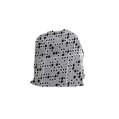 Metal Background Round Holes Drawstring Pouches (small) 