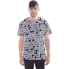 Metal Background Round Holes Men s Sport Mesh Tee