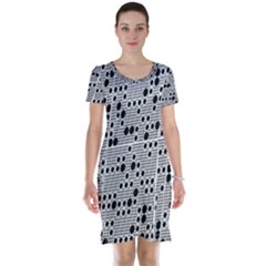 Metal Background Round Holes Short Sleeve Nightdress