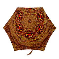 Orange Seamless Psychedelic Pattern Mini Folding Umbrellas