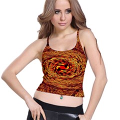 Orange Seamless Psychedelic Pattern Spaghetti Strap Bra Top by Amaryn4rt