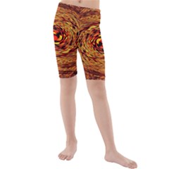 Orange Seamless Psychedelic Pattern Kids  Mid Length Swim Shorts by Amaryn4rt