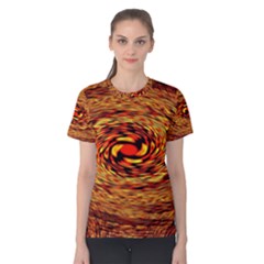 Orange Seamless Psychedelic Pattern Women s Cotton Tee