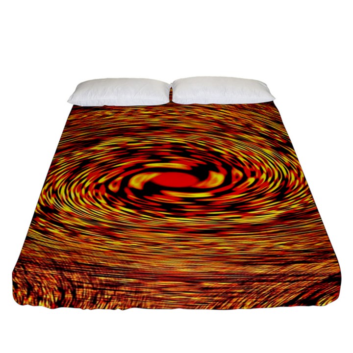 Orange Seamless Psychedelic Pattern Fitted Sheet (California King Size)