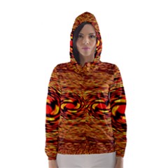 Orange Seamless Psychedelic Pattern Hooded Wind Breaker (women)