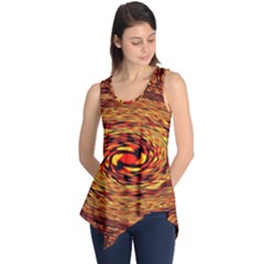 Orange Seamless Psychedelic Pattern Sleeveless Tunic by Amaryn4rt