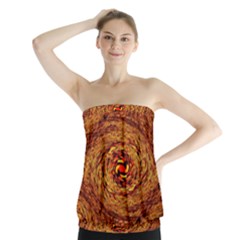 Orange Seamless Psychedelic Pattern Strapless Top