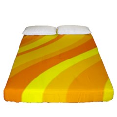 Orange Yellow Background Fitted Sheet (queen Size)