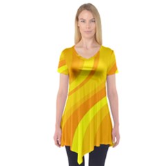 Orange Yellow Background Short Sleeve Tunic 