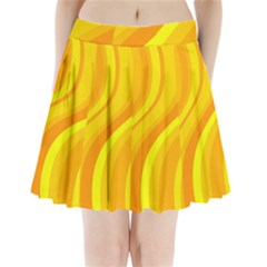 Orange Yellow Background Pleated Mini Skirt