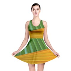 Pattern Colorful Palm Leaves Reversible Skater Dress by Amaryn4rt