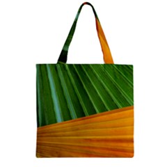 Pattern Colorful Palm Leaves Zipper Grocery Tote Bag