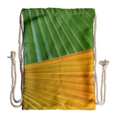 Pattern Colorful Palm Leaves Drawstring Bag (large)