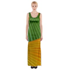 Pattern Colorful Palm Leaves Maxi Thigh Split Dress by Amaryn4rt