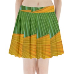 Pattern Colorful Palm Leaves Pleated Mini Skirt