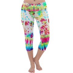 Pattern Decorated Schoolbus Tie Dye Capri Yoga Leggings