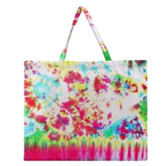 Pattern Decorated Schoolbus Tie Dye Zipper Large Tote Bag by Amaryn4rt