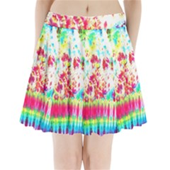 Pattern Decorated Schoolbus Tie Dye Pleated Mini Skirt