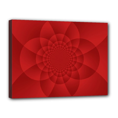 Psychedelic Art Red  Hi Tech Canvas 16  X 12  by Amaryn4rt