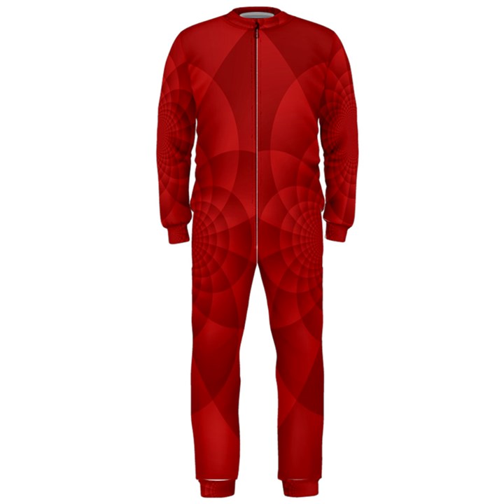 Psychedelic Art Red  Hi Tech OnePiece Jumpsuit (Men) 