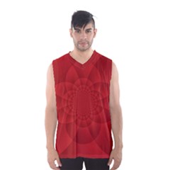 Psychedelic Art Red  Hi Tech Men s Basketball Tank Top