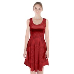 Psychedelic Art Red  Hi Tech Racerback Midi Dress