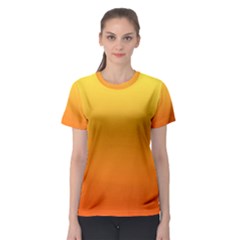 Rainbow Yellow Orange Background Women s Sport Mesh Tee